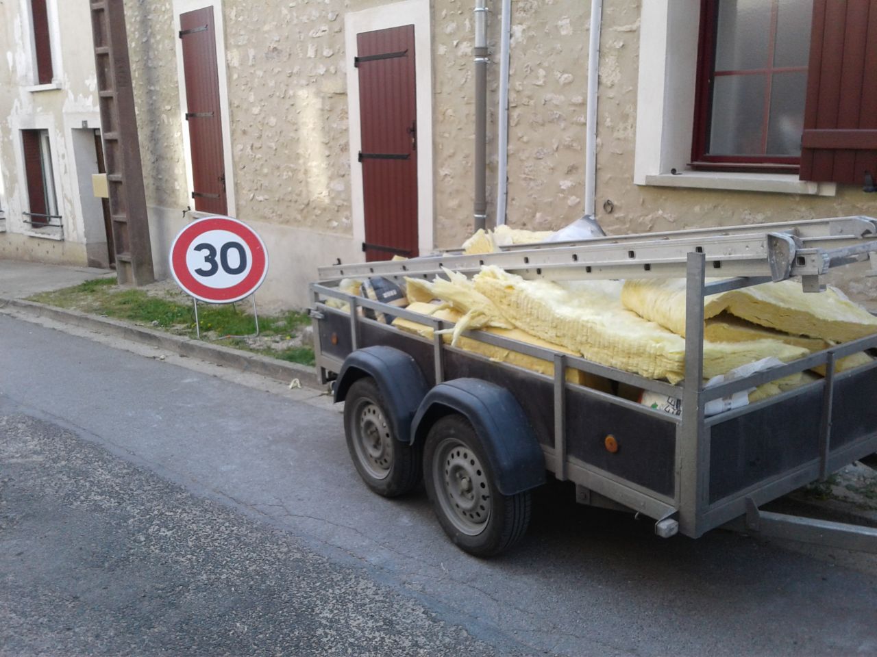 Surplus de chute laine de verre 3ème remorque