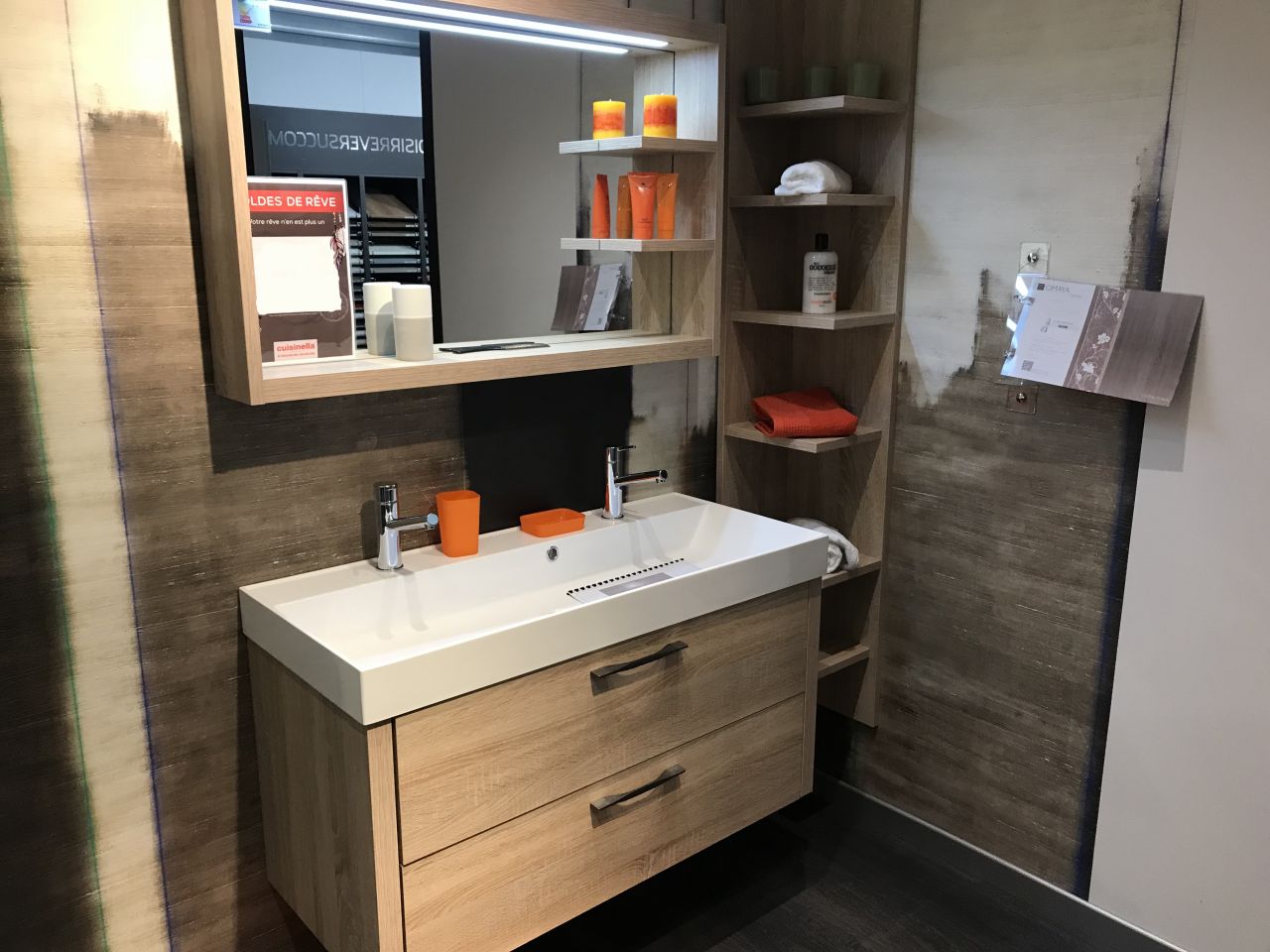 Meuble vasque SDB + Miroir + Colonne