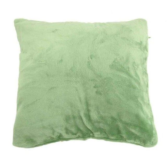 coussin velours vert amande