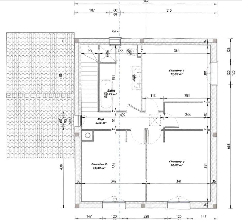 Plan V3 (Permis de Construire)
<br />
L'implantation de la salle de bain sera inverse.