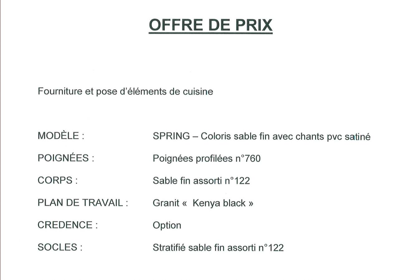 Offre de prix 1