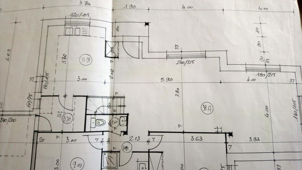 Plan cuisine et salle et salon