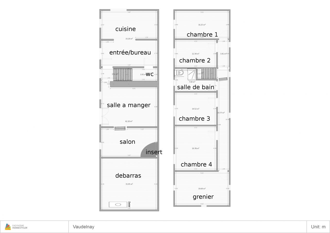 plan original + etage