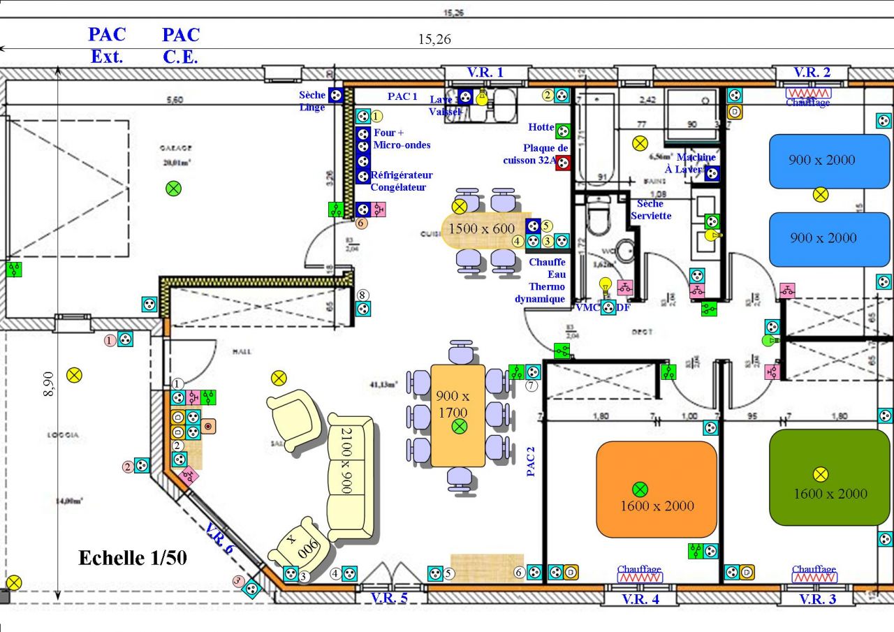 Un des premiers plans pour les besoins lectriques de la maison.