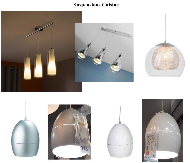 Planche : Suspensions table de la cuisine