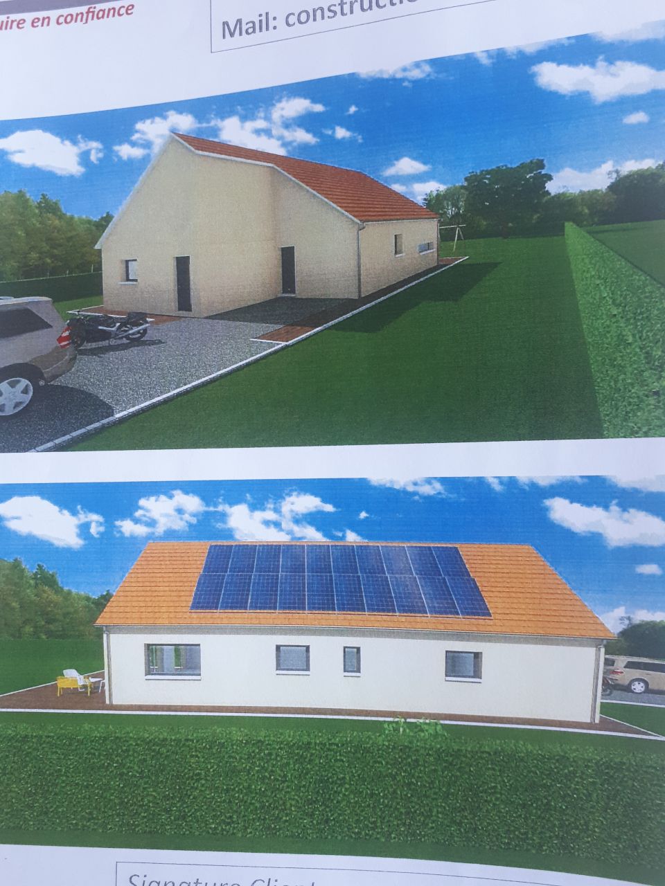 autre vue de la maison. Il y aura 22 panneaux photovoltaque avec batterie de stockage pour l'autoconsommation et revente du surplus, objectif tre pratiquement autonome.