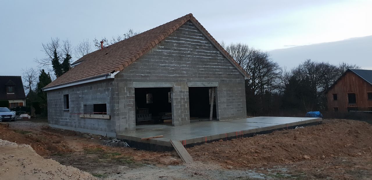 dernire vue, fin de la pose des tuiles.