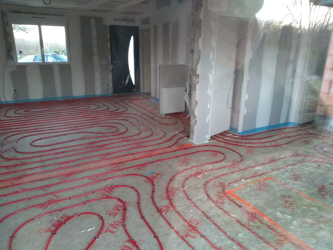 Plancher chauffant RDC PER Bao spécial chauffage diamètre 16, pas de 20cm