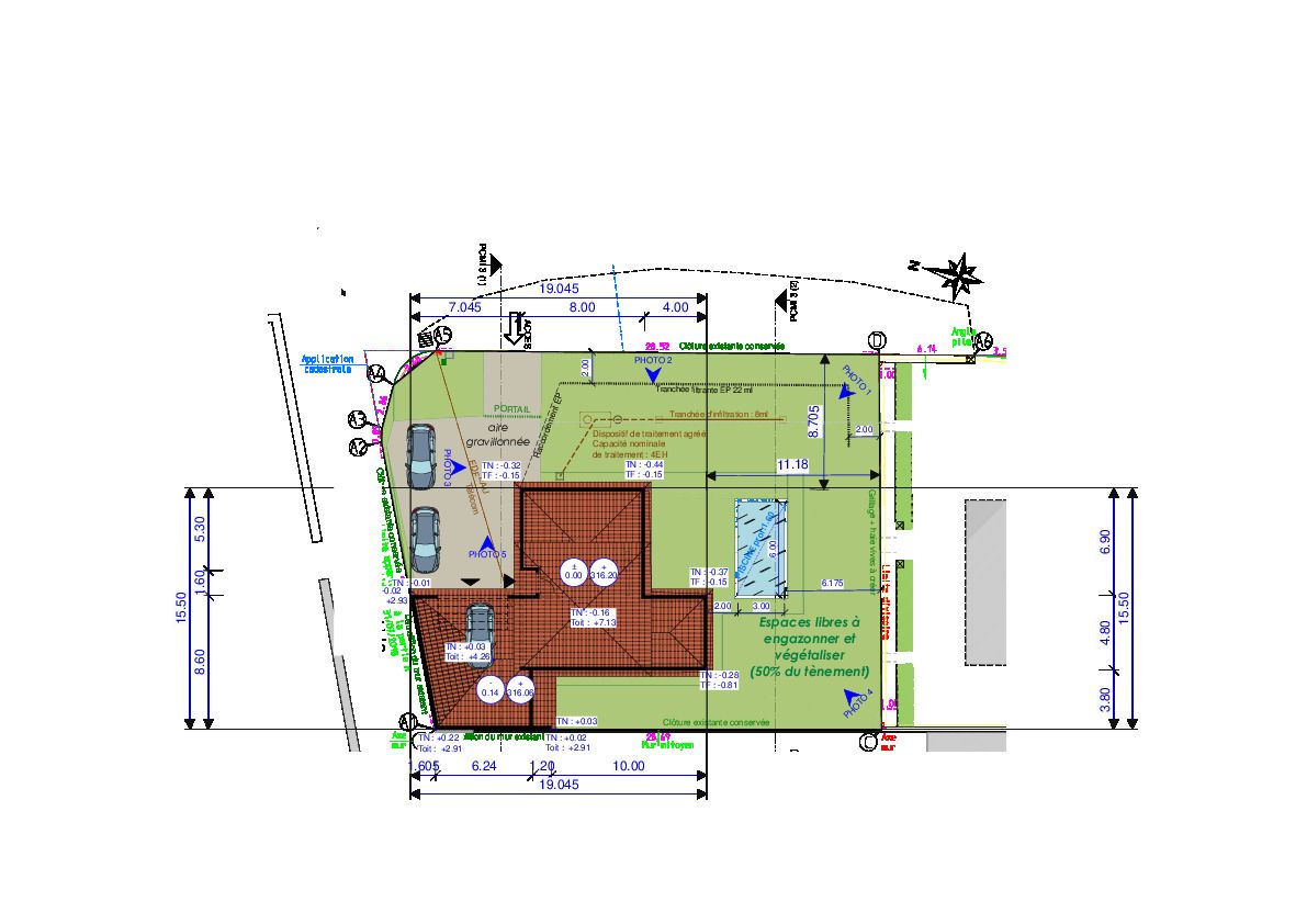 L'implantation de la maison sur le terrain