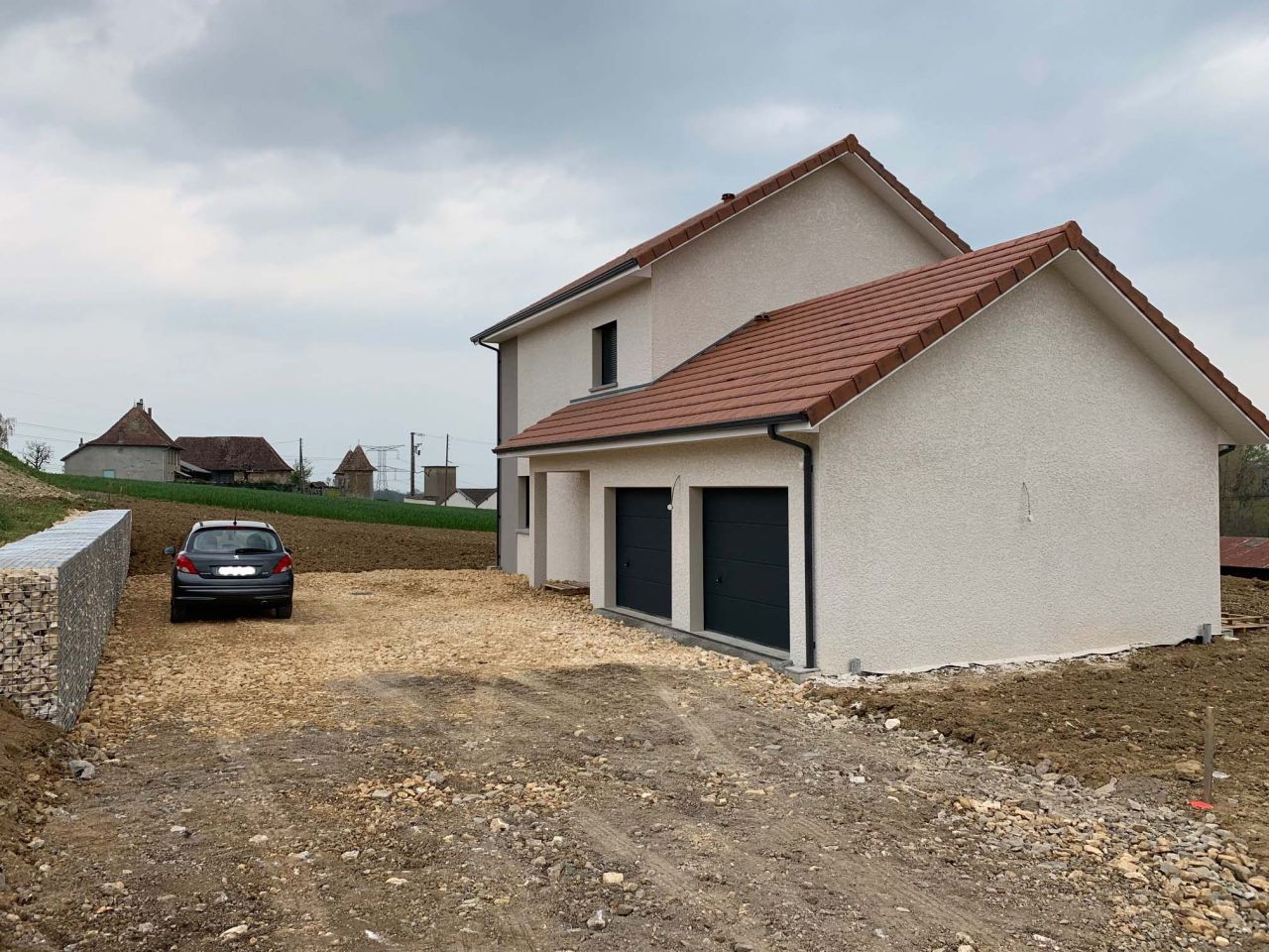Mur en gabion terminé