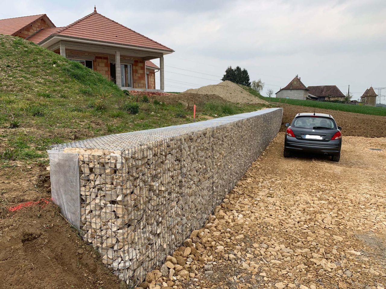 Mur en gabion terminé