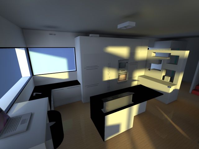 Vue de la cuisine avec parquet quasi définitif!!!