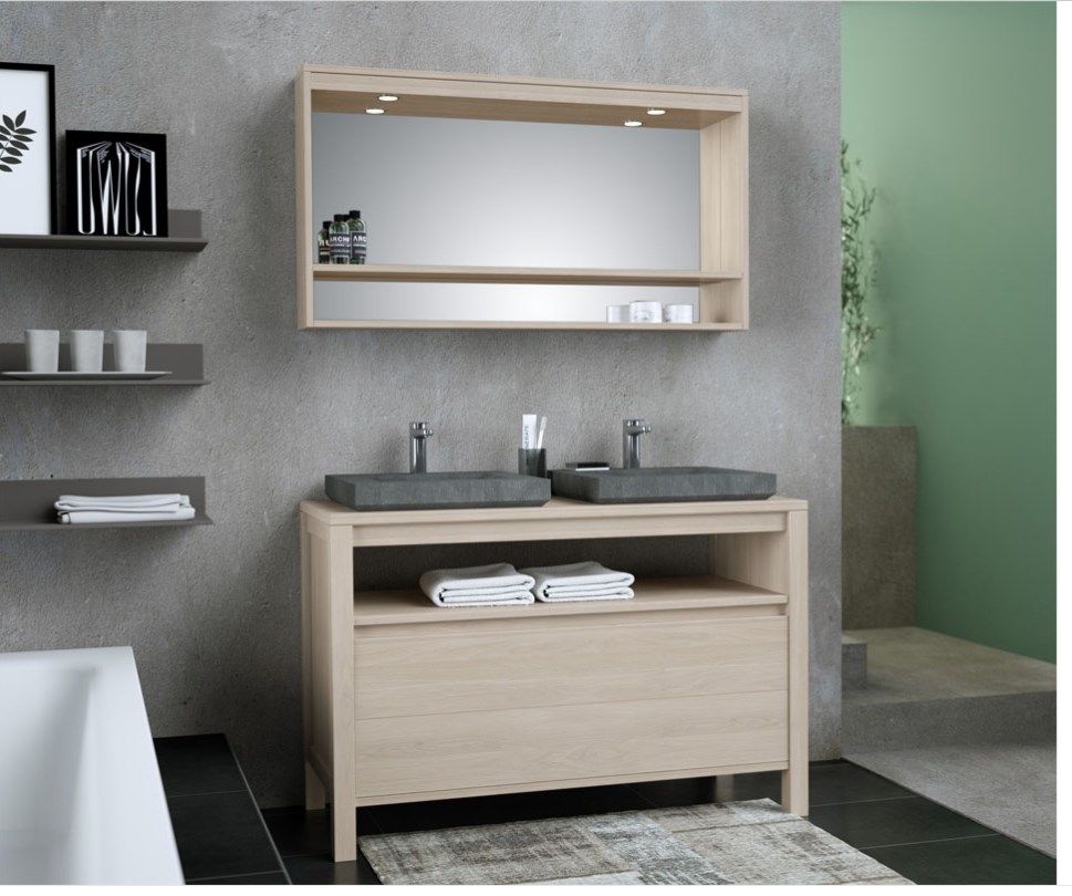 Meuble de SDB principale et miroir