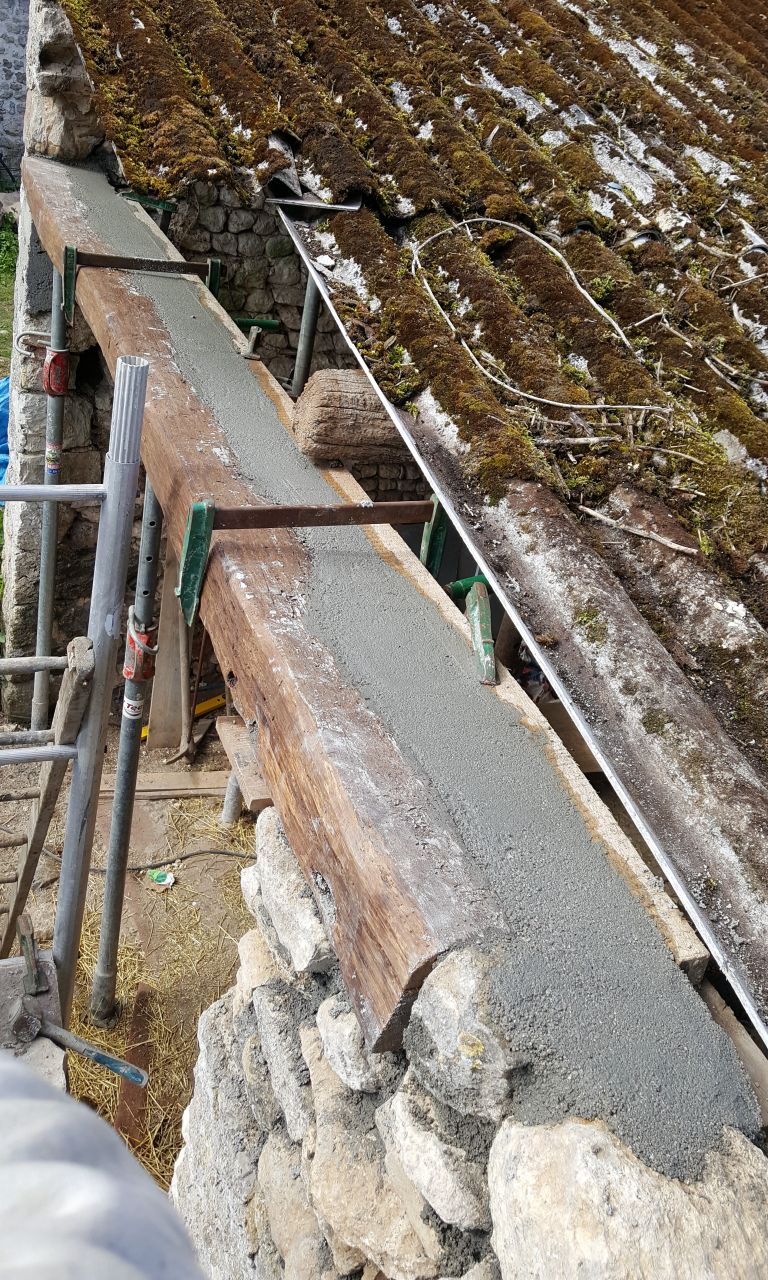 dependance 3, linteau bois et beton