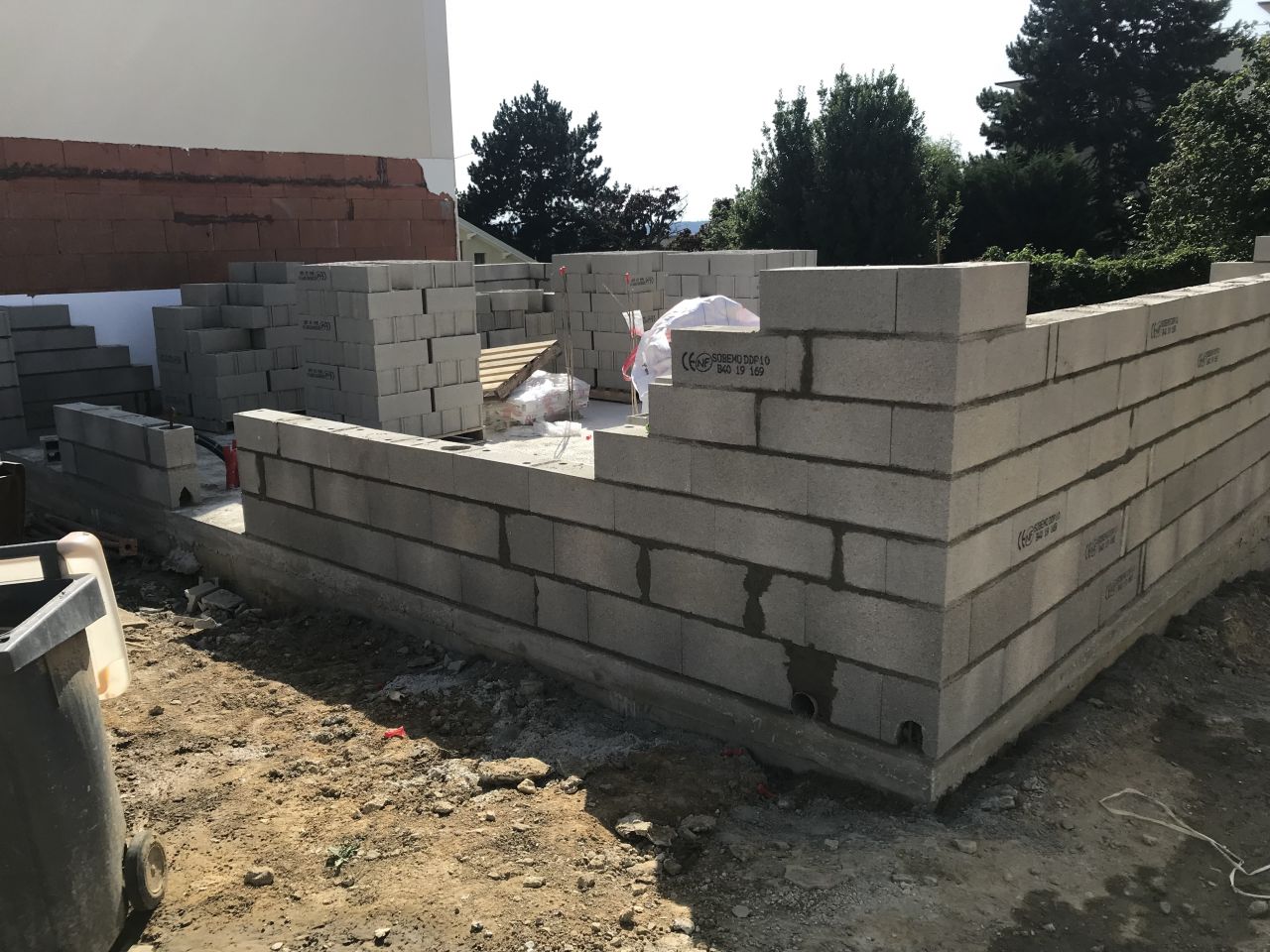 elevation des murs du RDC