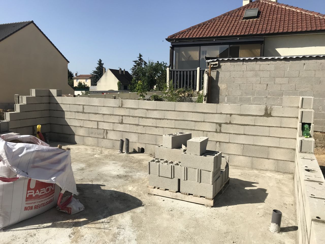 elevation des murs du RDC