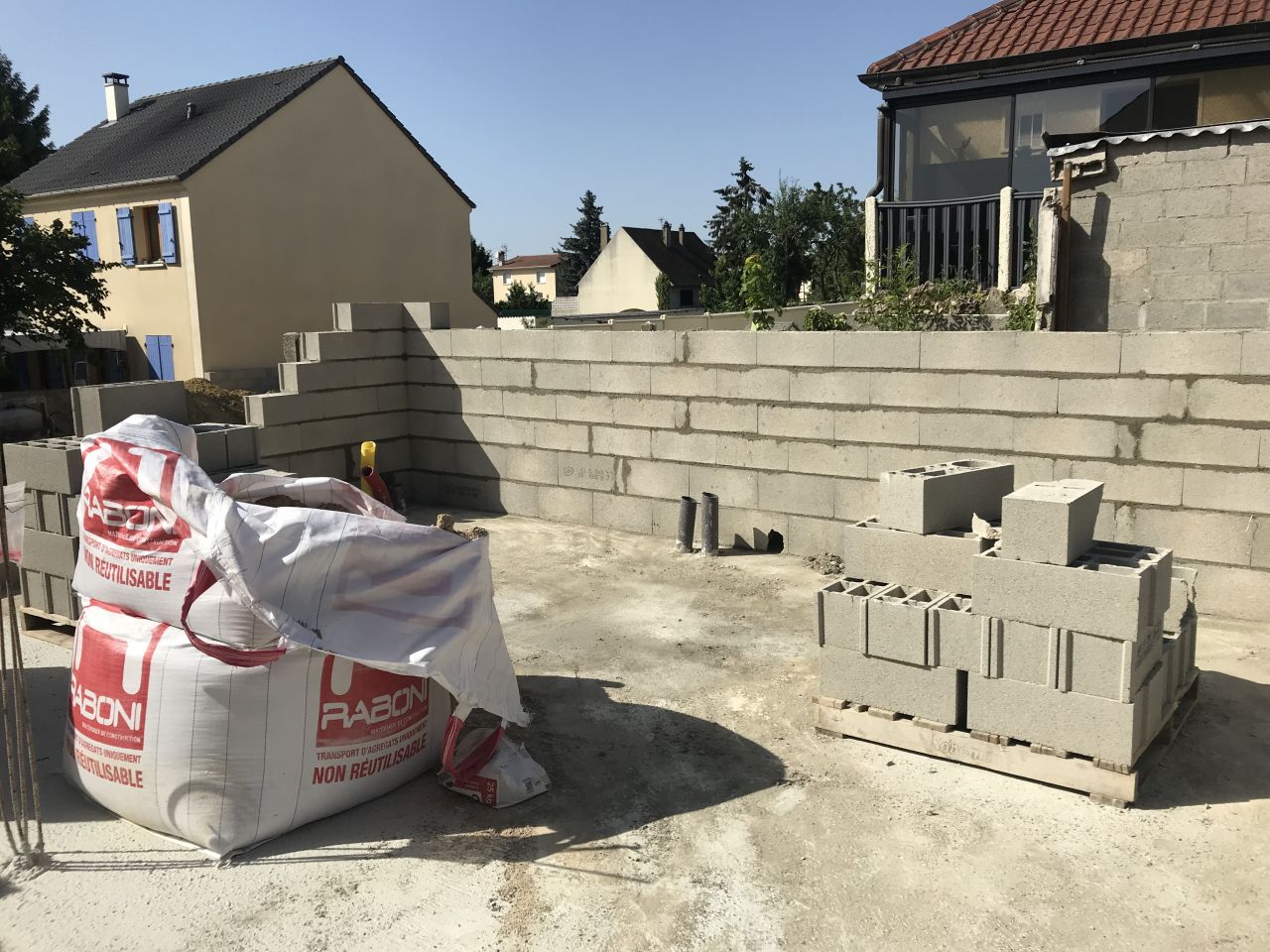 elevation des murs du RDC
