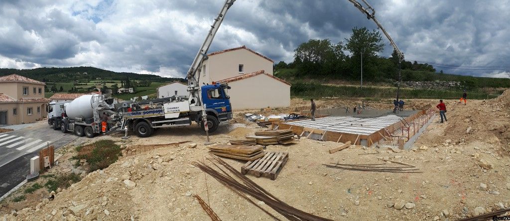 Coulage de la dalle sur vide sanitaire