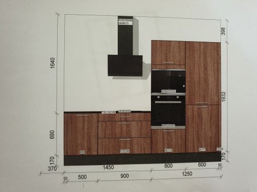 Plan de travail, plaque de cuisson, four + micro-onde + frigo encastr