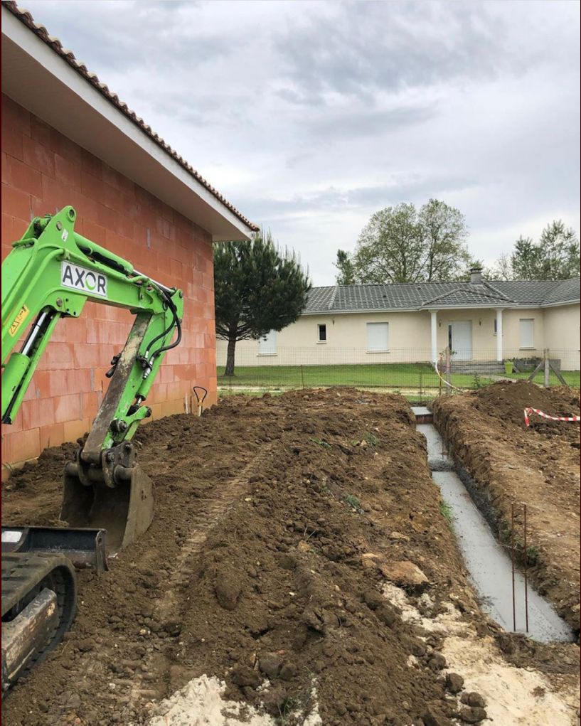 fondations du garage