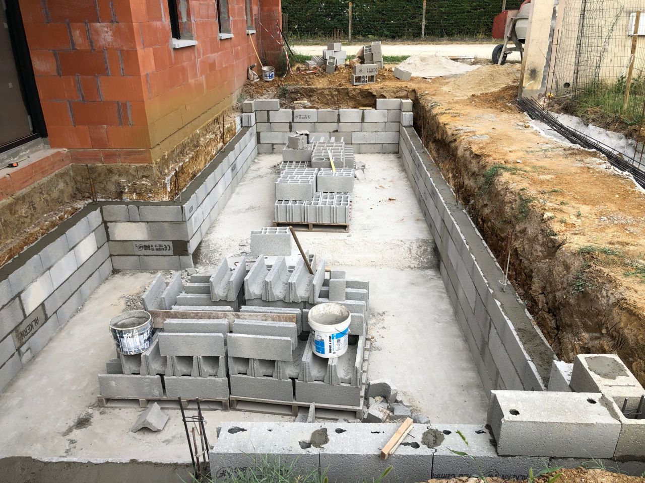 murs de la piscine