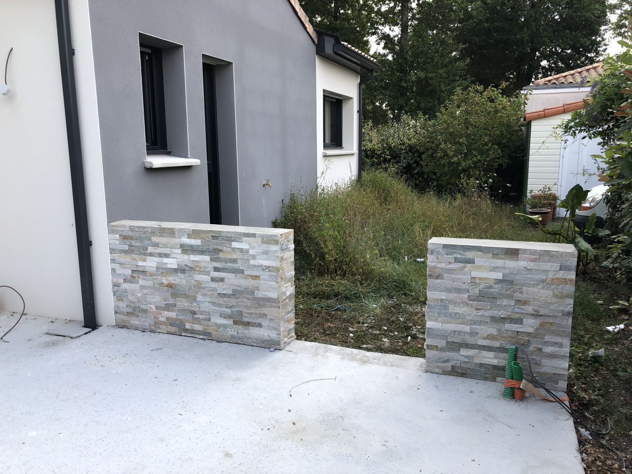 Parements du muret de la terrasse