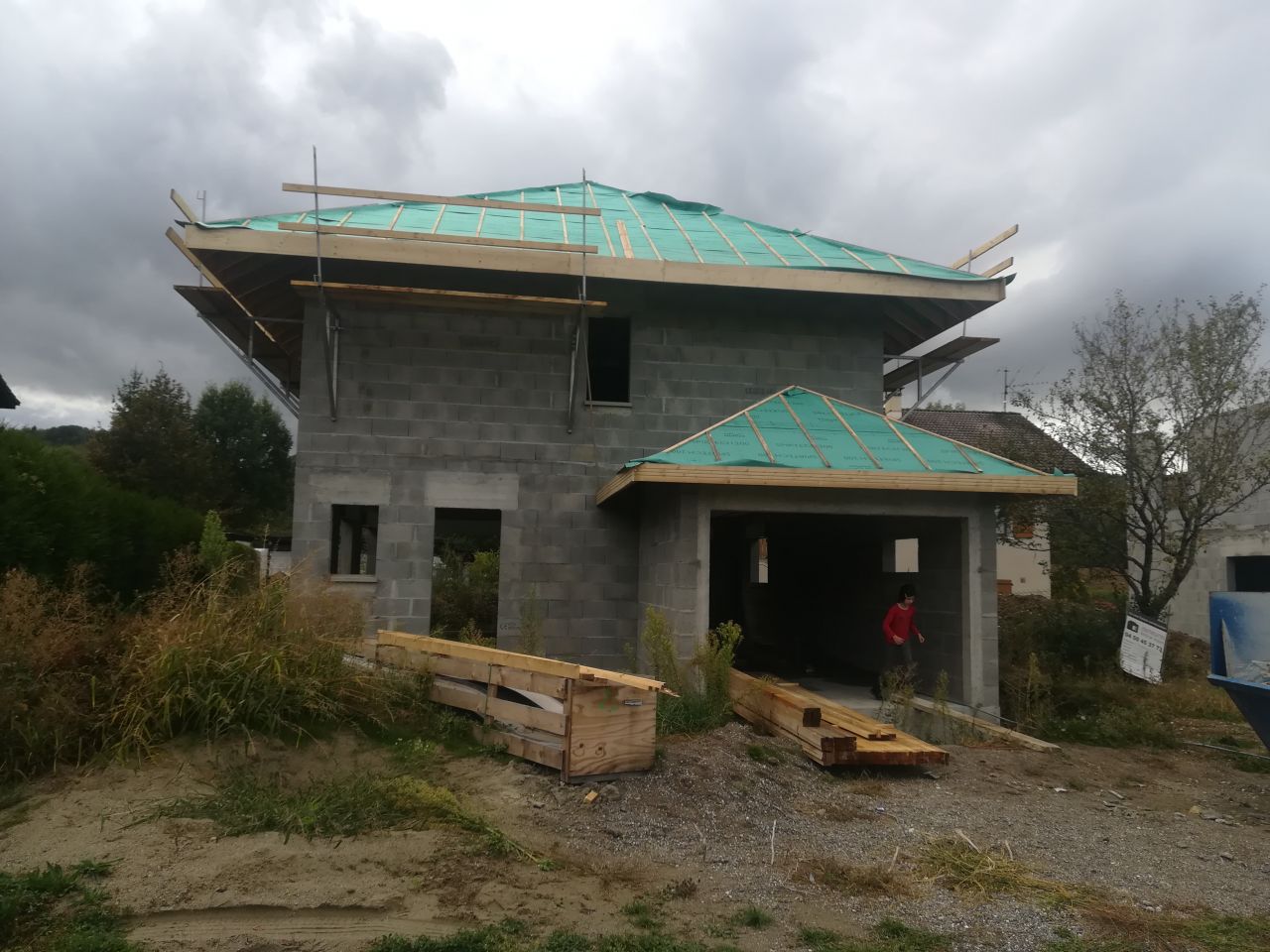 Écran sous toiture sur charpente fermette et traditionnelle (garage)