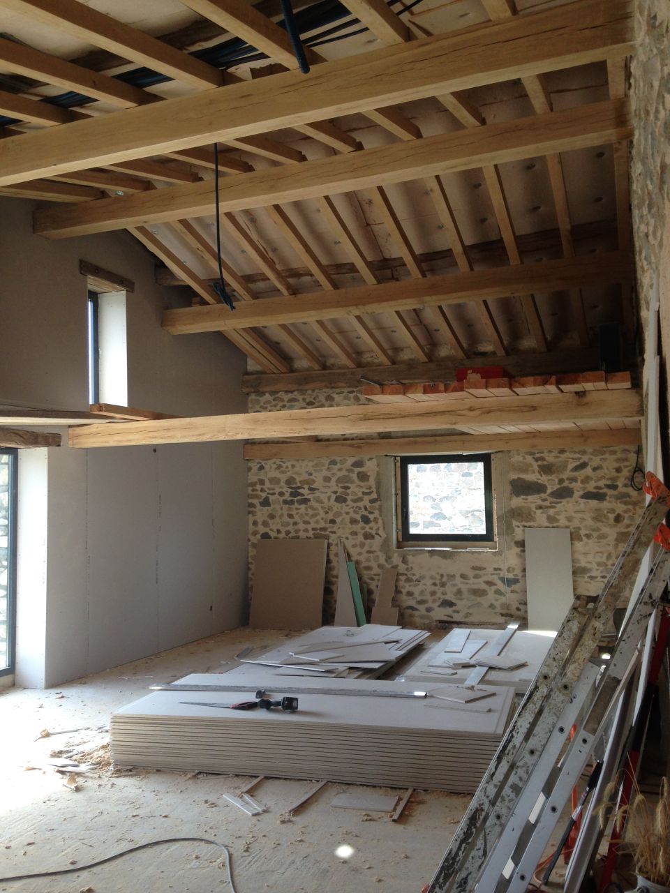 Salon / salle à manger.
<br />
mur d'en face sera isolé par l'extérieur