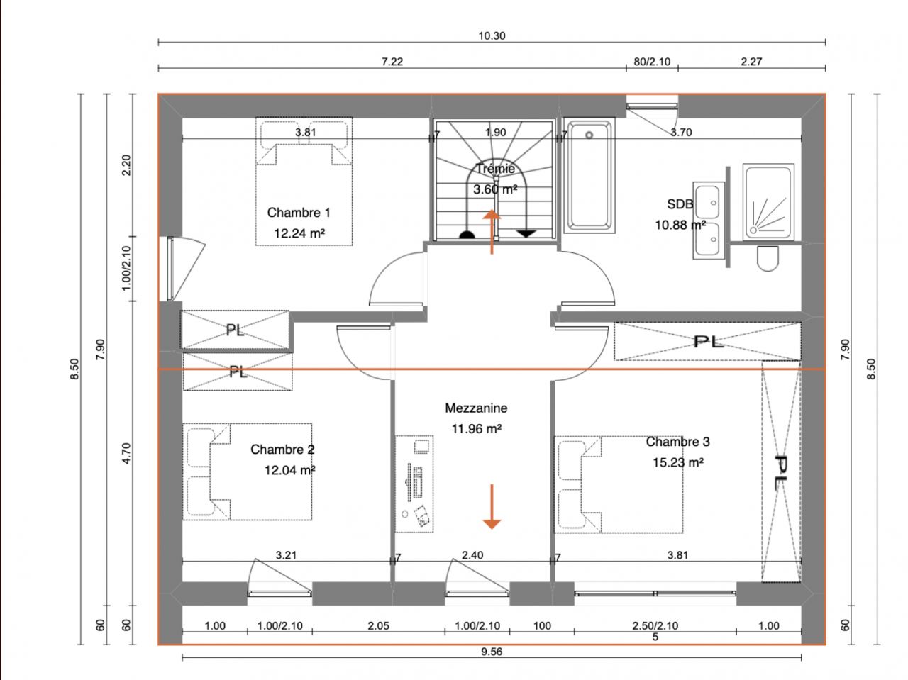 Plan Etage 1 - Proposition du constructeur