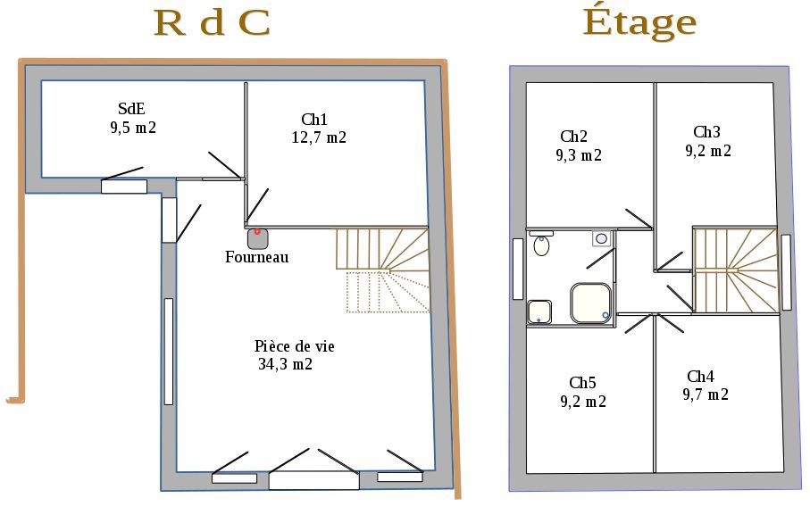 Plans RdC + tage