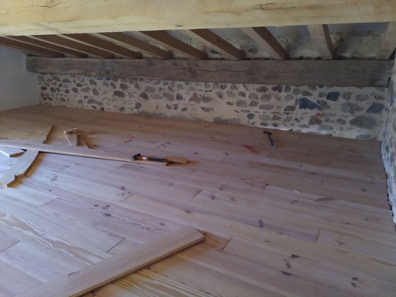 Pose des lames sur solives 160x80mm