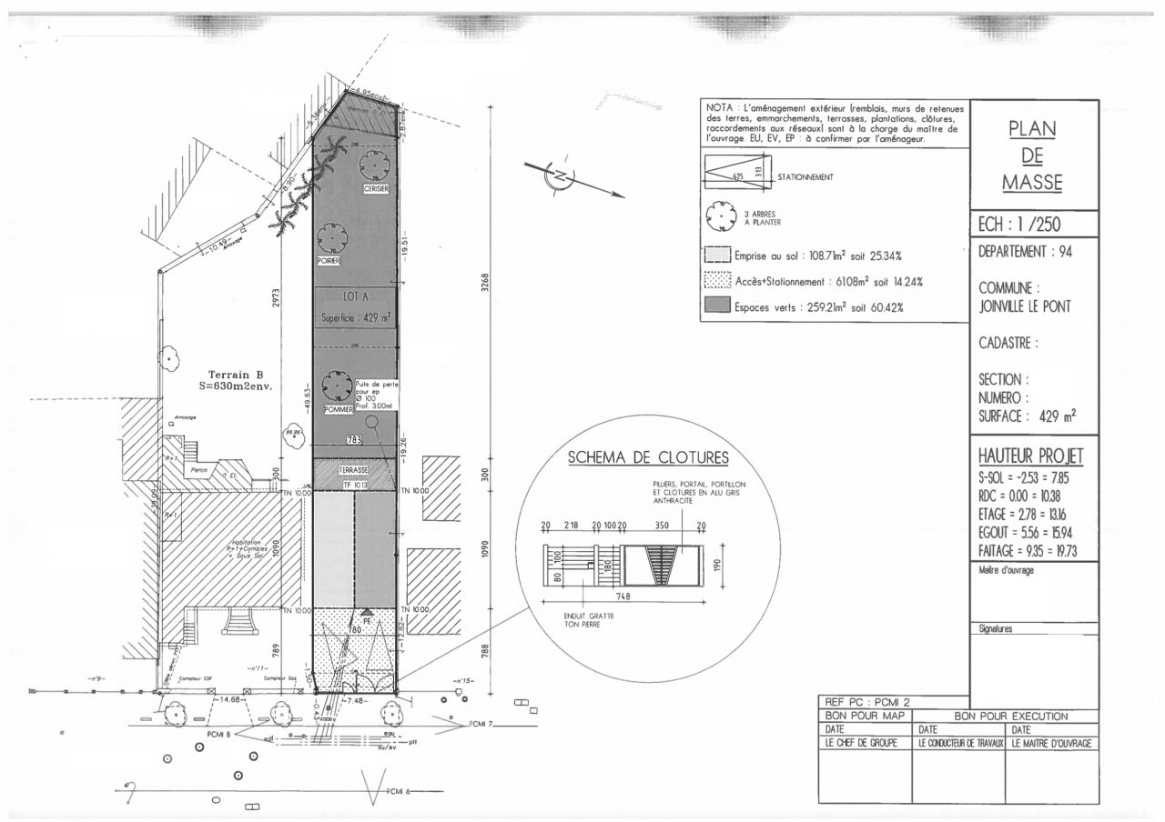 Plan de masse du premier dpt de permis