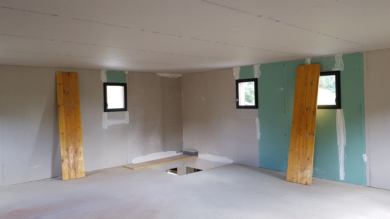 J111 - Placo isolation murs + plafond étage