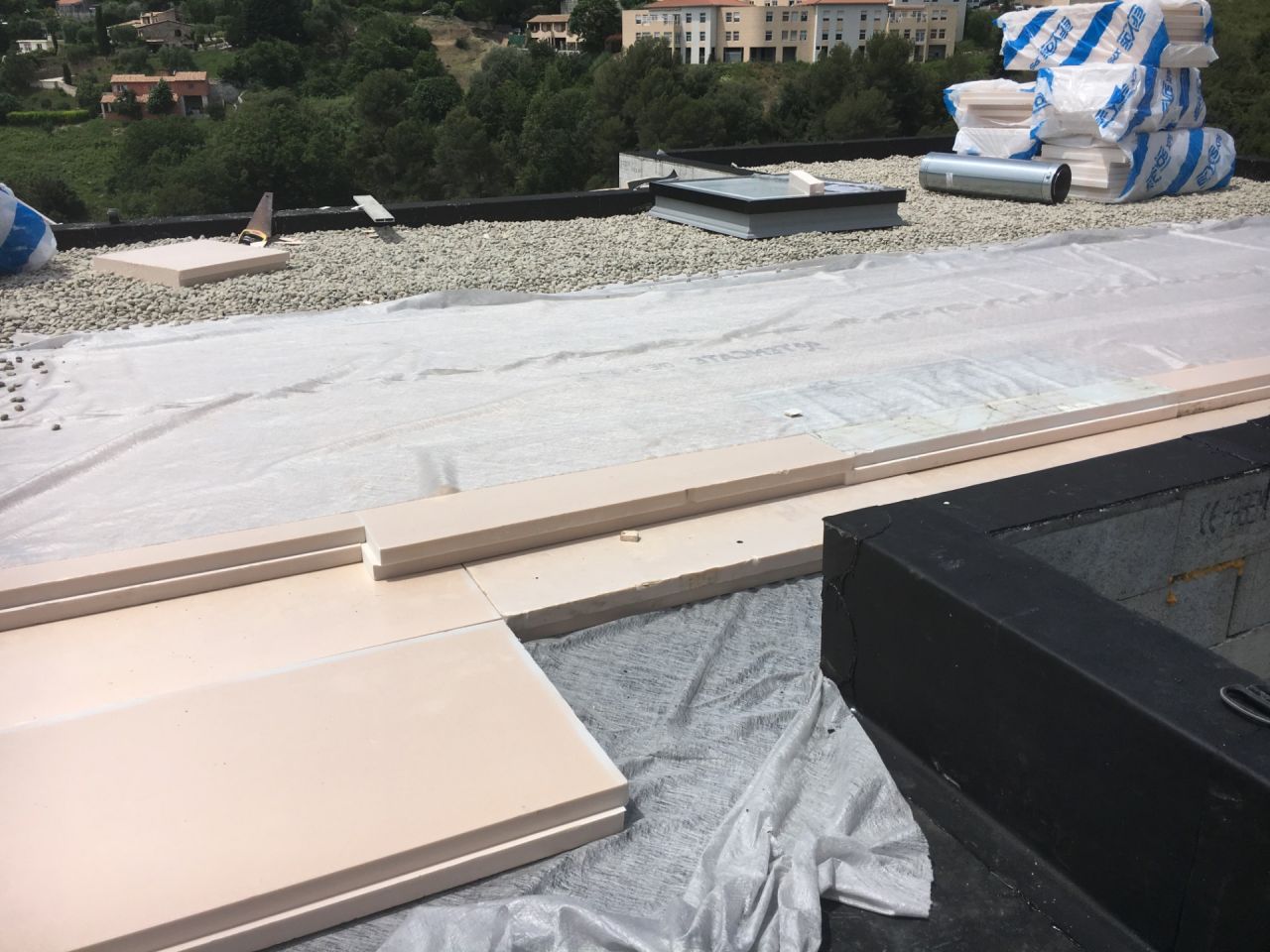 Toile Resitrix + Isolant et gravier