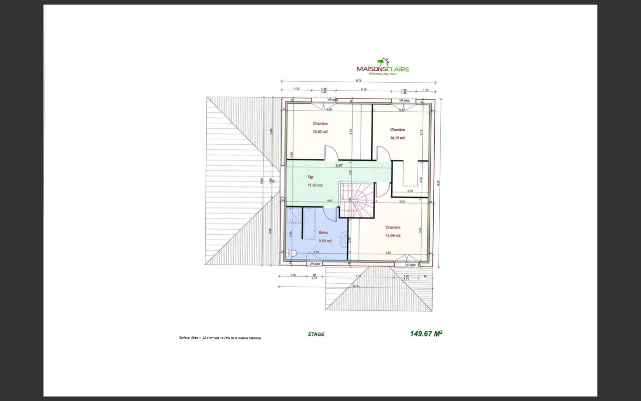 Plan sur terrain Etage