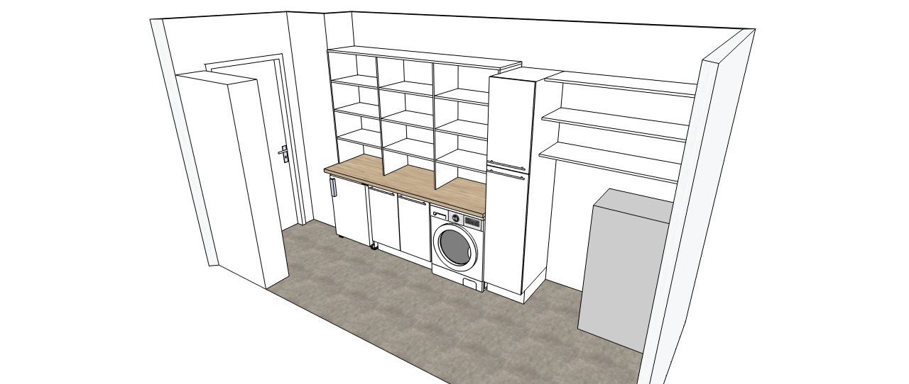 Projection agencement cellier.