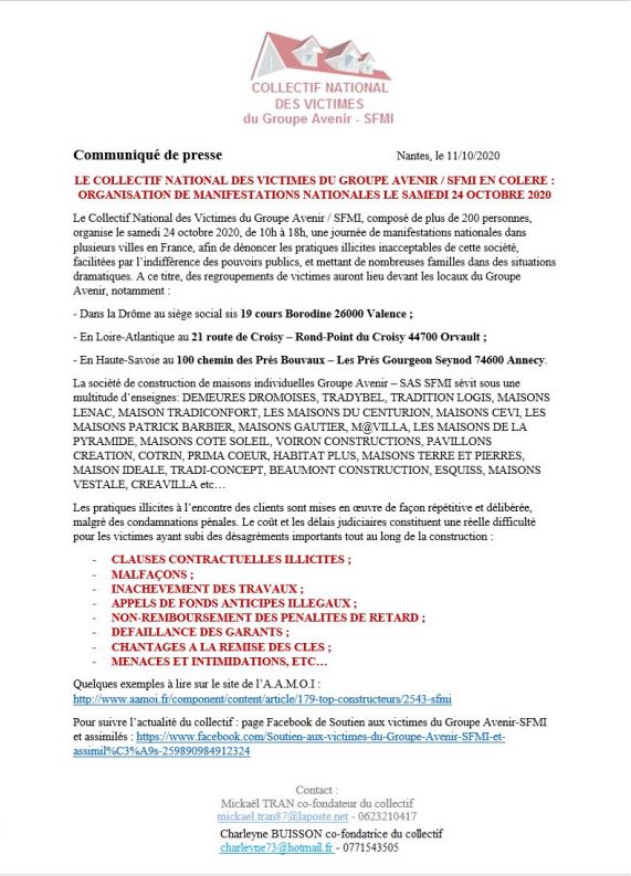 Appel à manifestation_Collectif national des victimes Groupe Avenir SFMI_24.10.2020