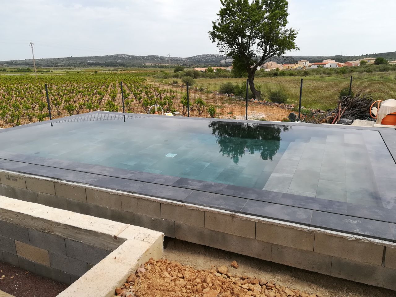 piscine mise en eau