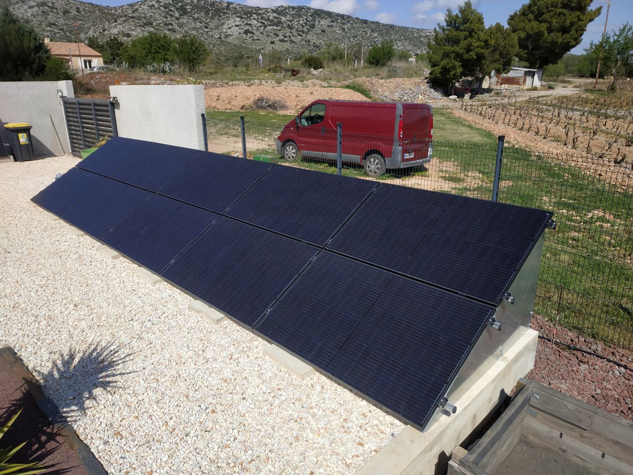 vue du string de 10 panneaux