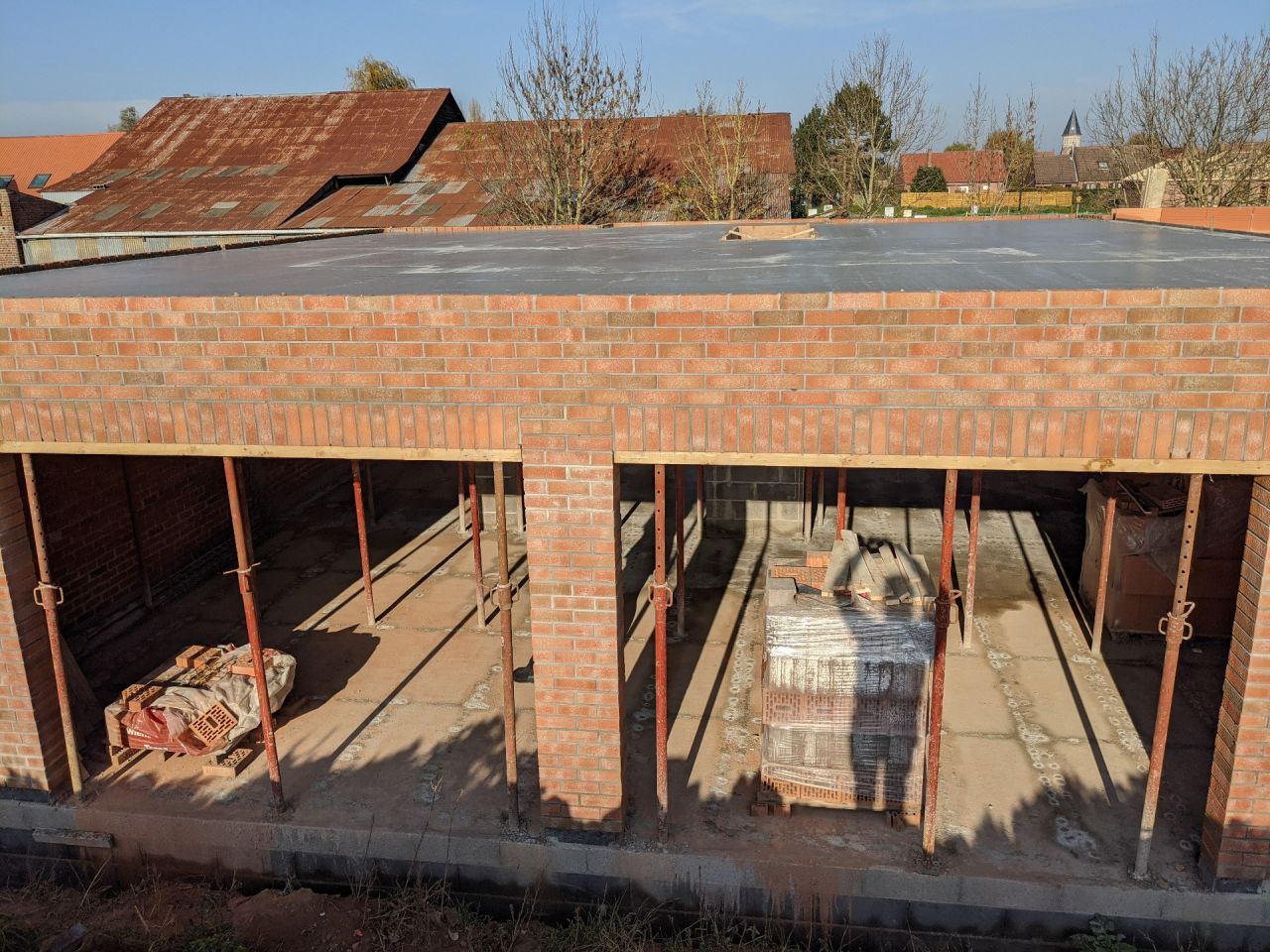 Plancher d'étage en cours de séchage