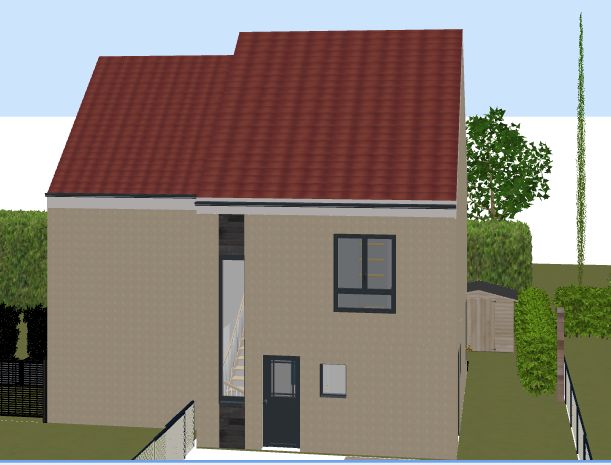 ralisation 3d de la faade de la maison avec le logiciel Sweet home 3D
