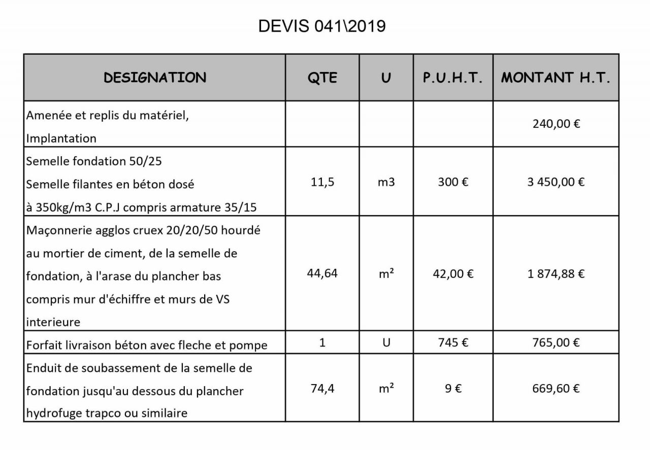 Prix fondation outlet et dalle beton