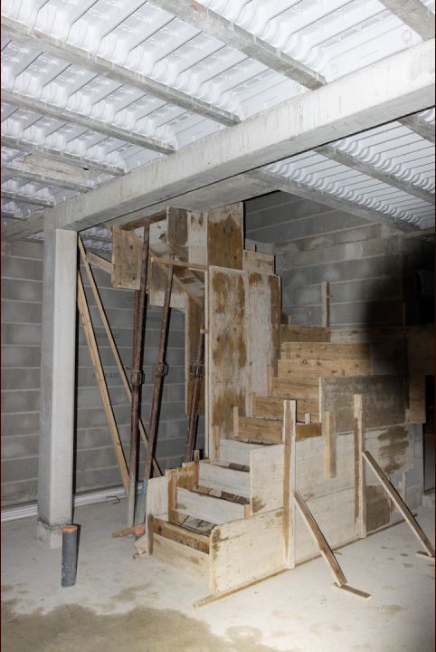 Escalier intérieur en cours de réalisation