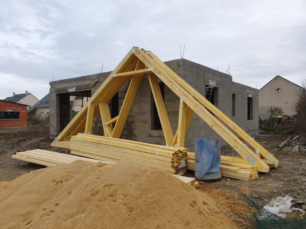 Charpente R+1 et garage