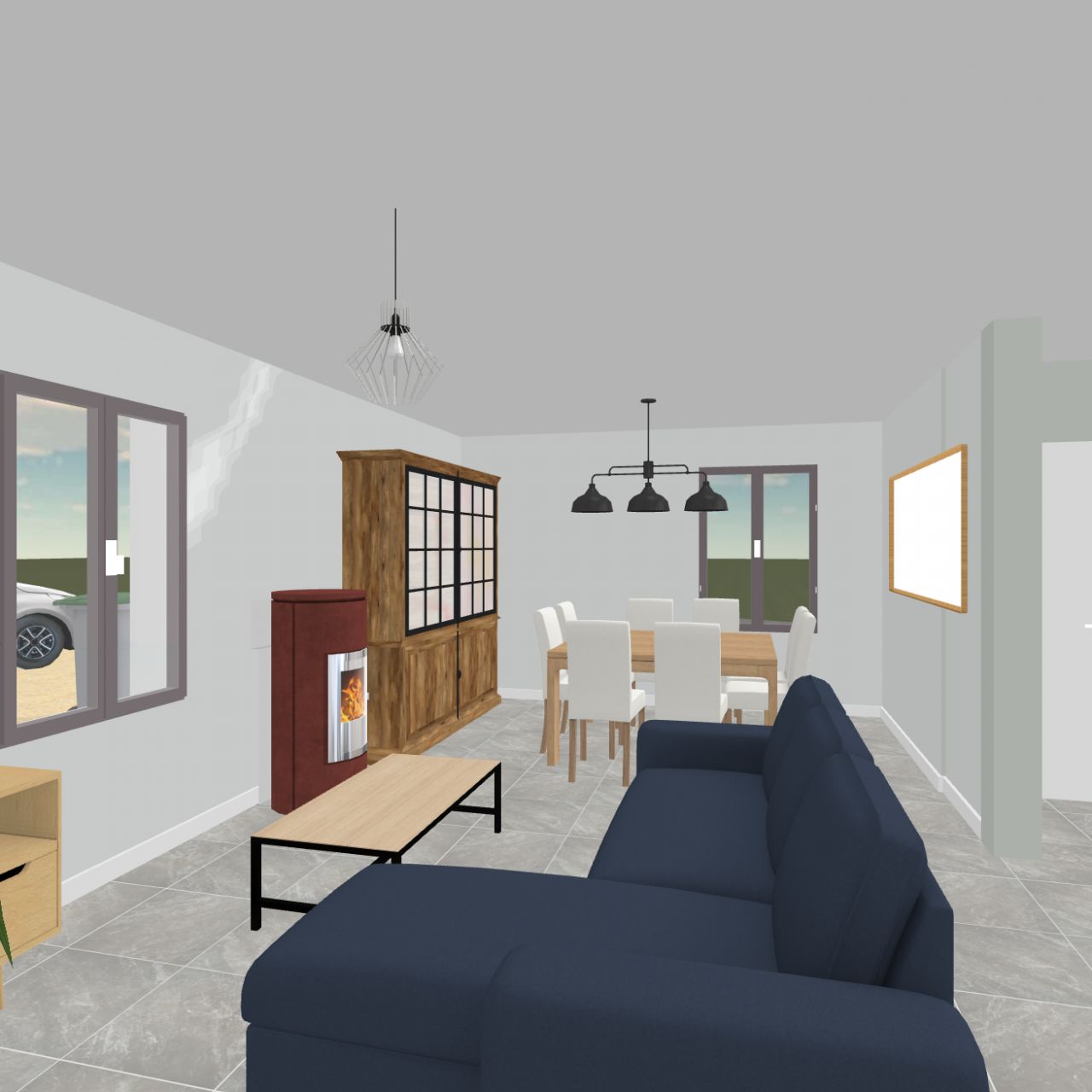 Simulation kozikaza depuis la baie du salon