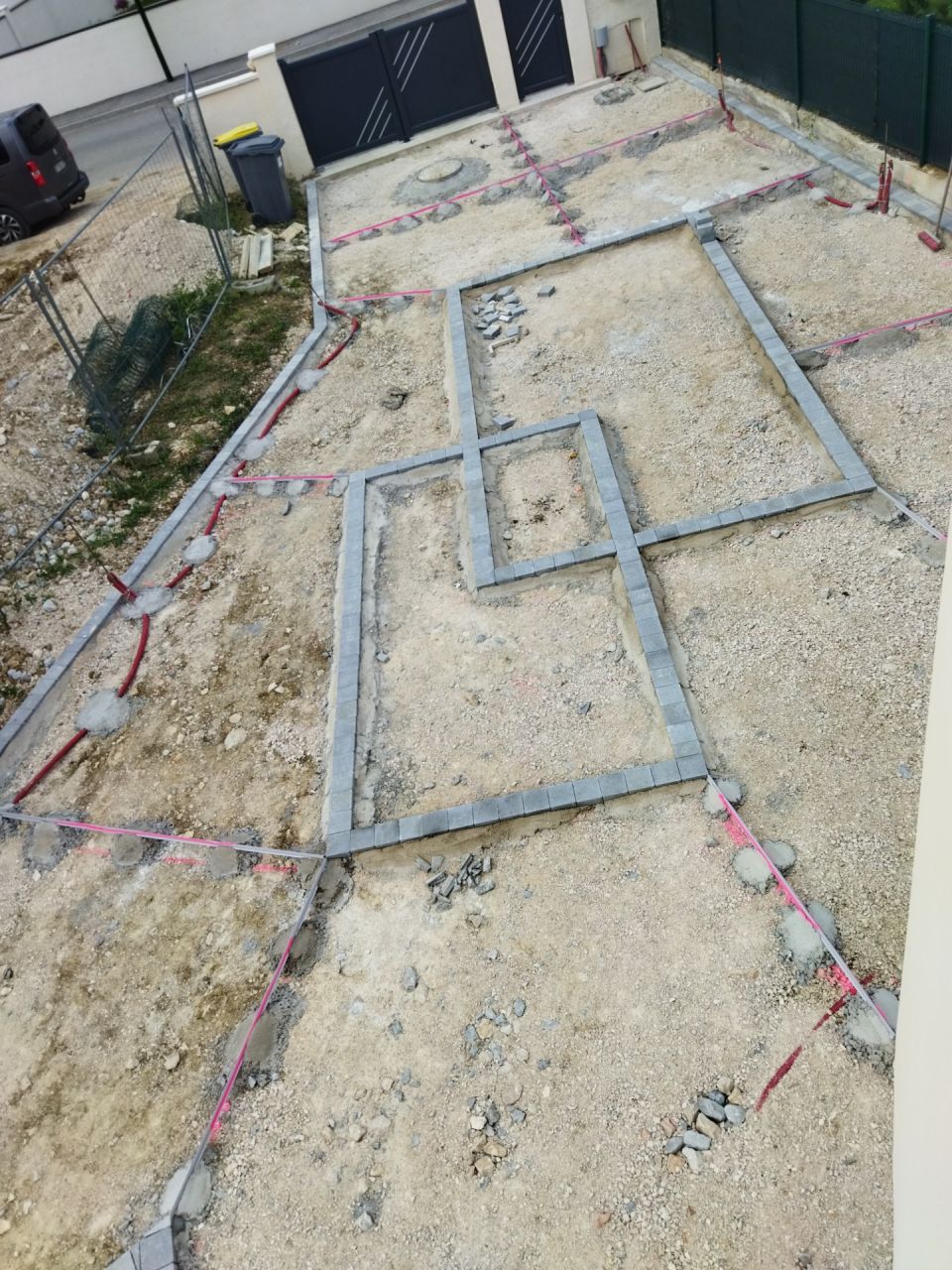Motif rectangle en dalles + joints réglette pvc