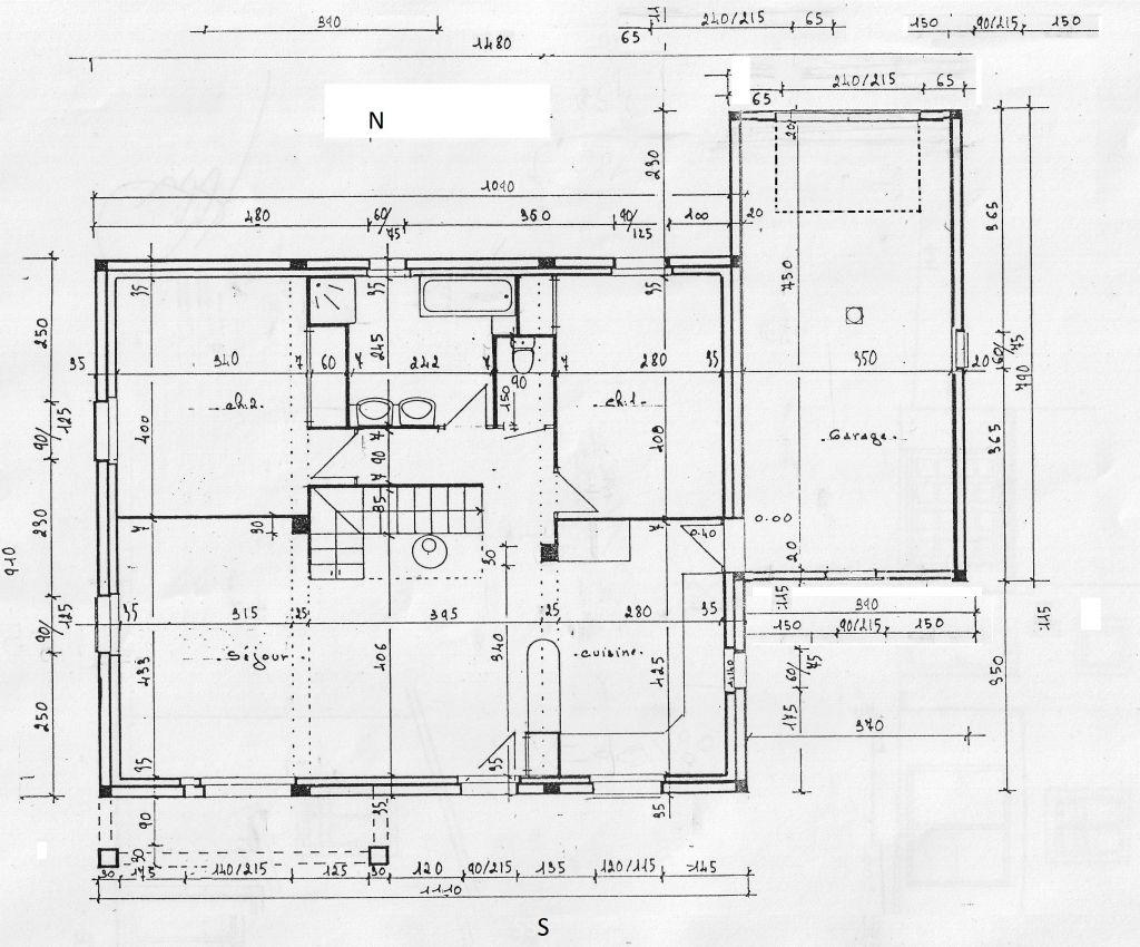 esquisse maison plain-pied 80m