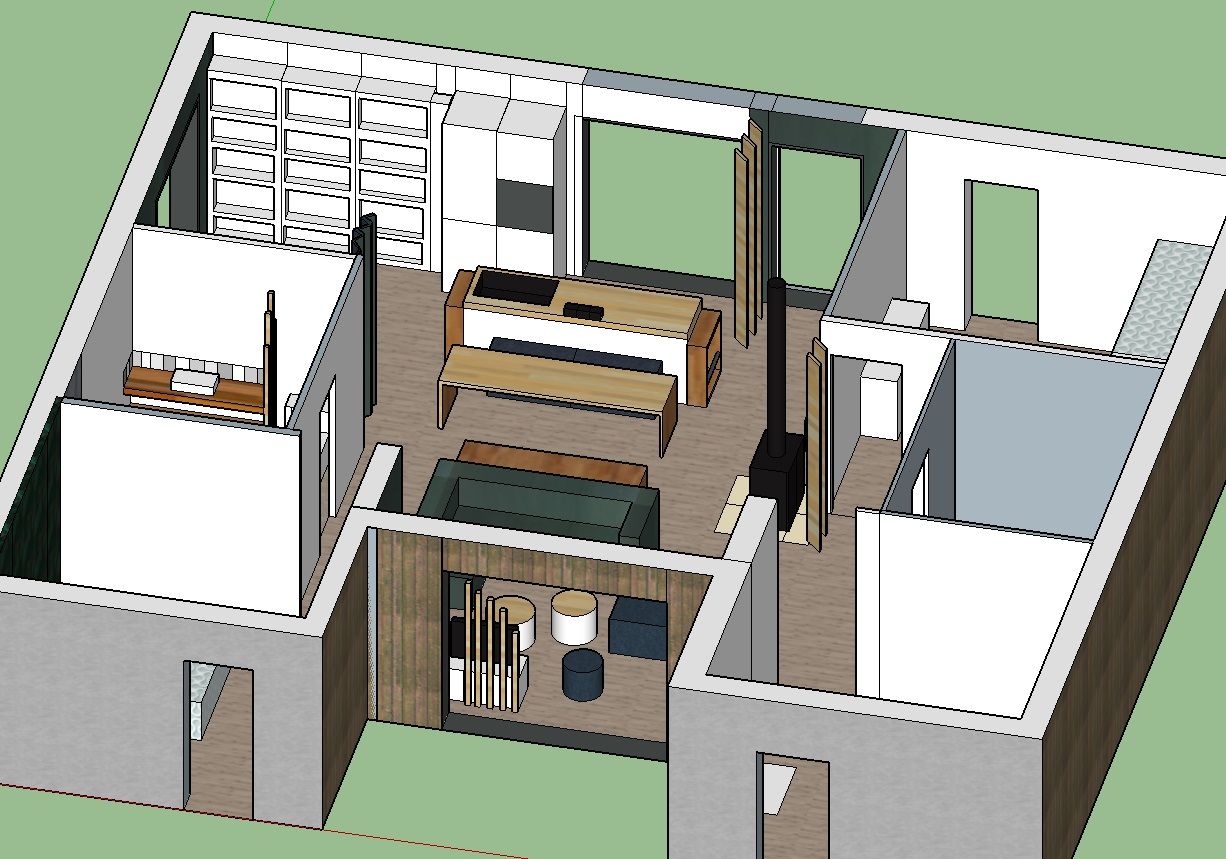 Plan 3D sous Sketchup pour rflchir  l'amnagement gnral