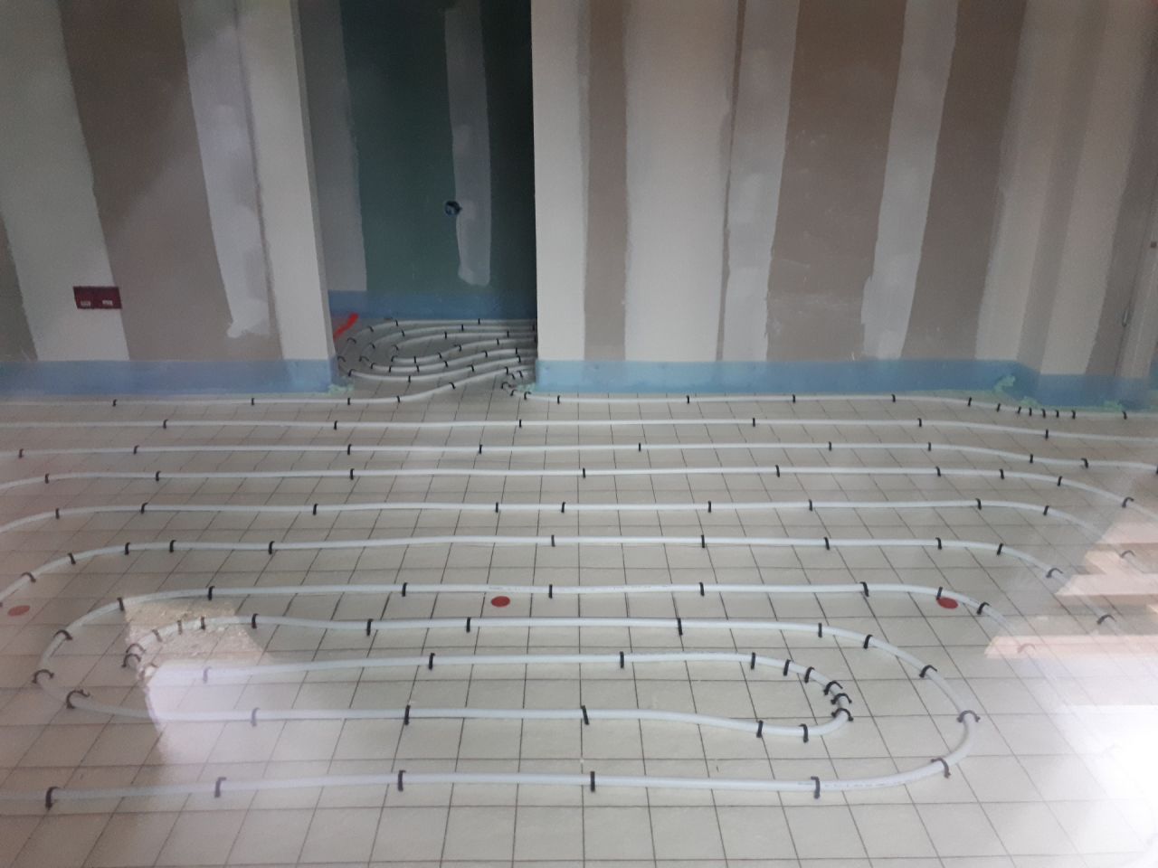 Pose du plancher chauffant au RDC