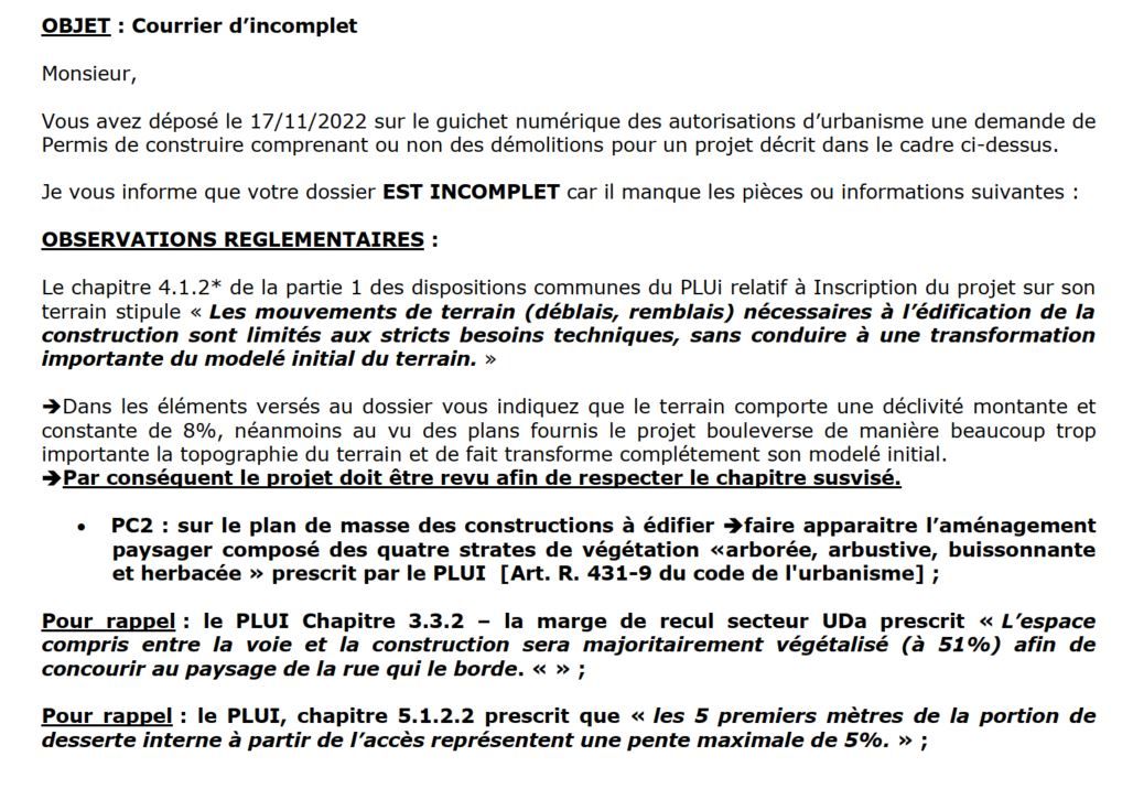 courrier d'incomplet mairie 1
